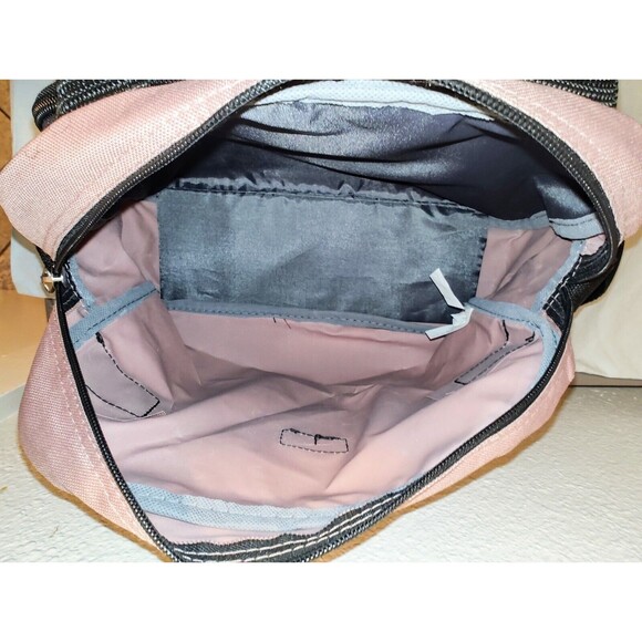 Women's Pink TAG two compartment small travel bag Soft Case With Measurements - Picture 3 of 10